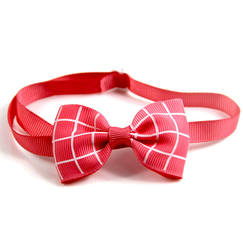 Plaid Bow Tie Collar Accessory for Dogs and Cats