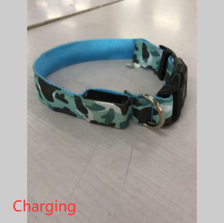 Light-Up Camouflage Dog Collar for Night Walks, for dogs.