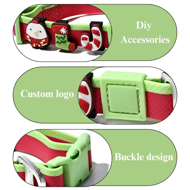 Dual-Color Embossed Dog Leash & Collar Set – Fashion Walking Set – features