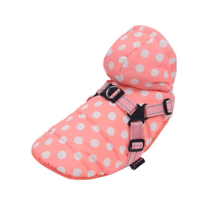 Polka-Dot Padded Winter Vest, for dogs.