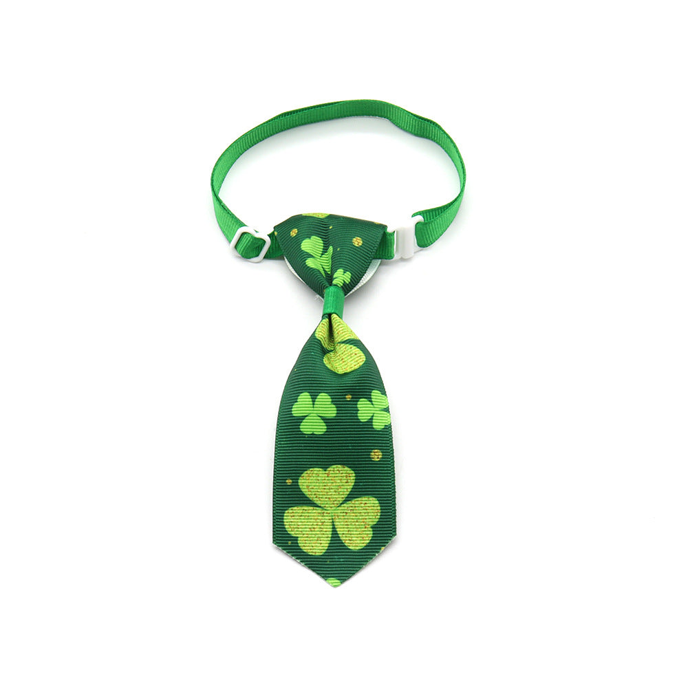 St. Patrick's Four-Leaf Clover Bow Tie, for dogs and cats.