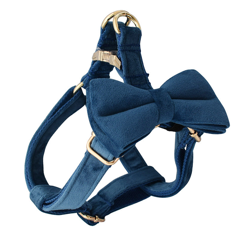 Flannel Chest Harness with Gold Buckle, for dogs.