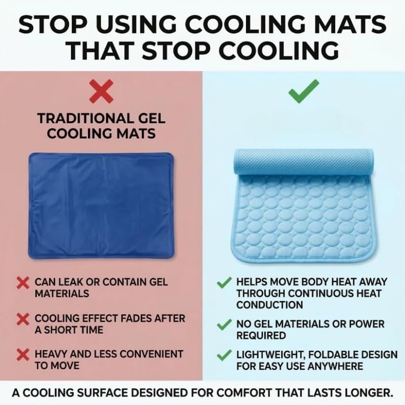 Breathable Self-Cooling Ice Silk Pet Mat for Summer