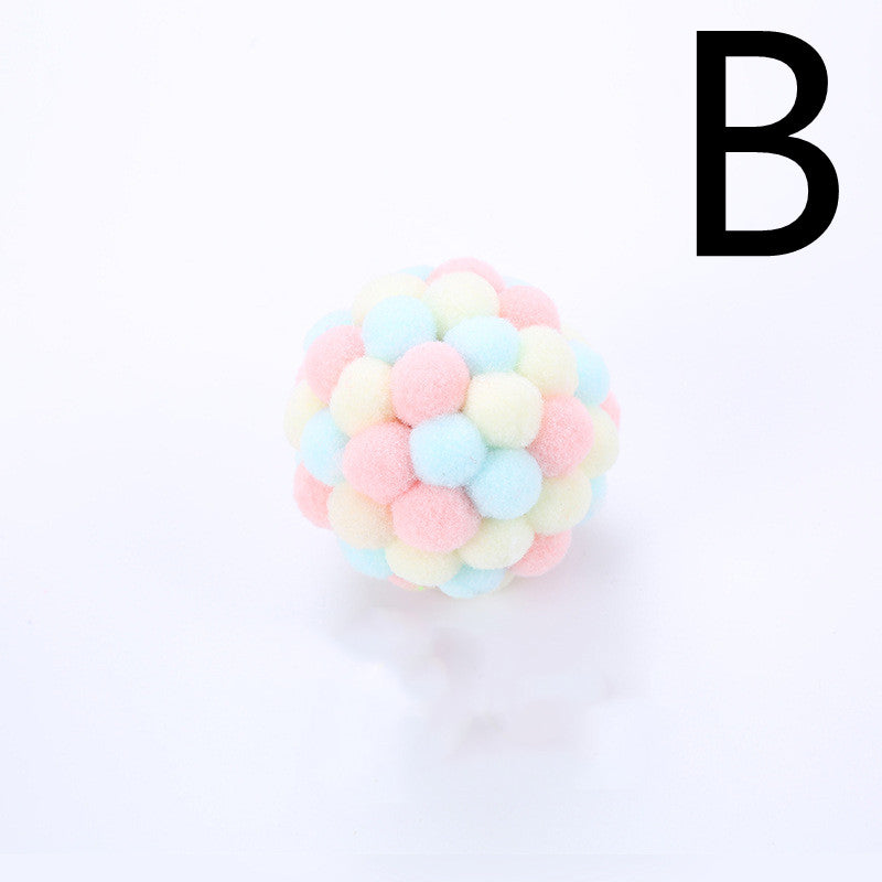 Colorful Plush Sound Ball Toy, for cats.