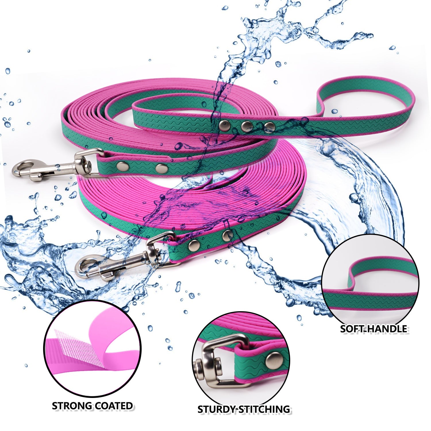 New Style PVC Coated Two-color Waterproof Training Rope - kindoPet