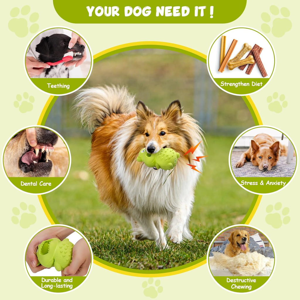 Tough Natural Rubber Squeaky Chew Toy for Dogs