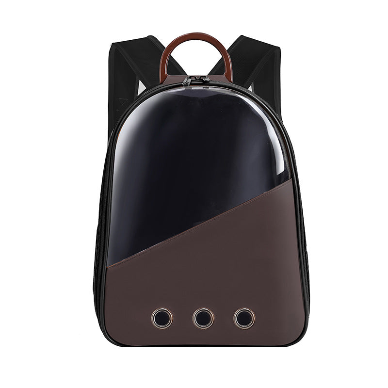 PU Leather Backpack Style Carrier Bag, for cats.