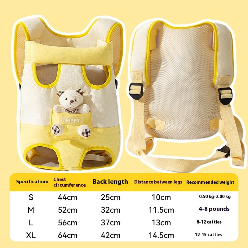 Cartoon-Print Canvas Chest Bag, for dogs and cats.