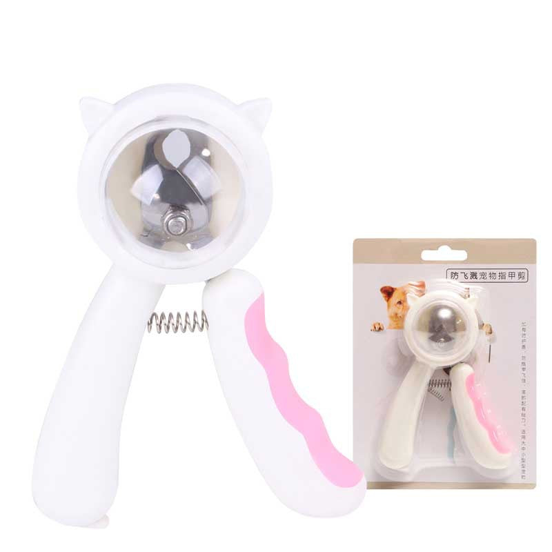 Pet Nail Scissors with Transparent Splash Guard, for dogs and cats.