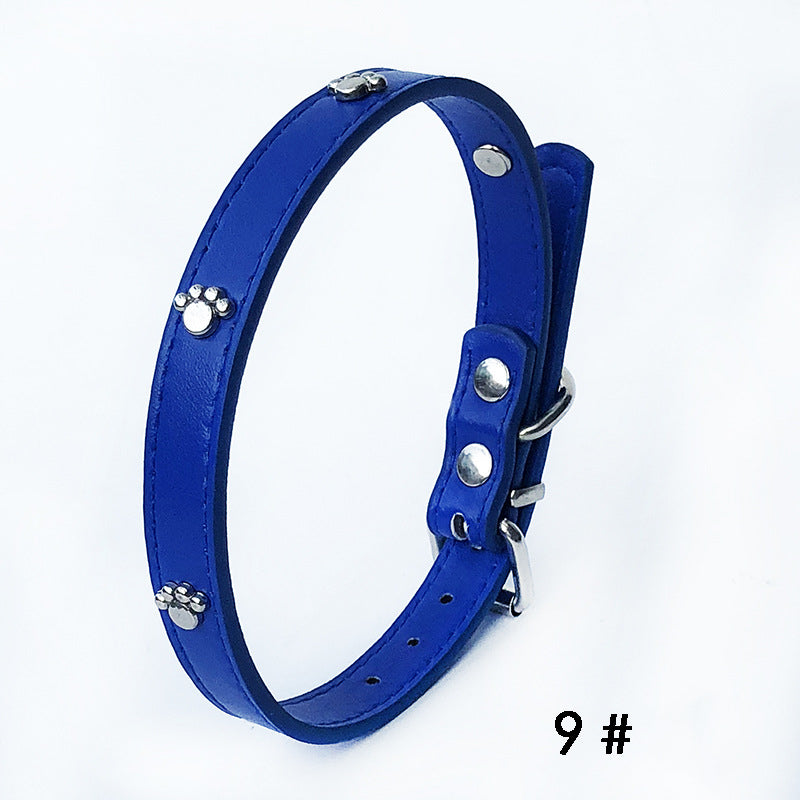 Pack of 10 Adjustable PU Leather Dog Collars, Pick a Color, for dogs.