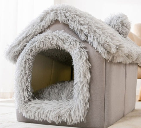 Foldable Enclosed Dog House – Warm Winter Cave Kennel for Cats & Dogs – size reference