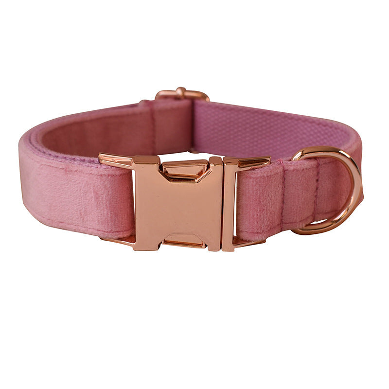 Velvet Collar with Rose Gold-Tone Buckle, for dogs and cats.