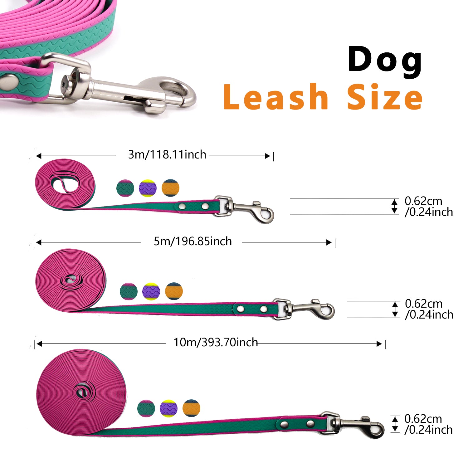 New Style PVC Coated Two-color Waterproof Training Rope - kindoPet