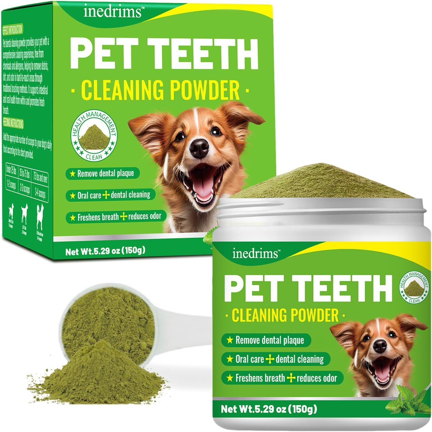 Pet Dental Powder - Freshens Breath, Protects Gums And Strengthens Teeth. An Essential For Daily Oral Care And General Dental Care.