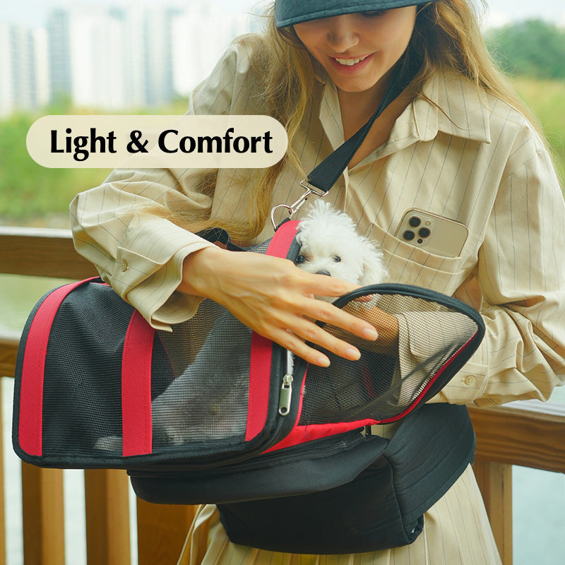 Folding Carrier Bag with Stable Base, for dogs and cats.