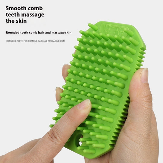 Dual-Use Pet Bath Massage Comb for Dogs with Hair Removal – side view