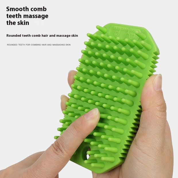 Dual-Use Pet Bath Massage Comb for Dogs with Hair Removal – side view