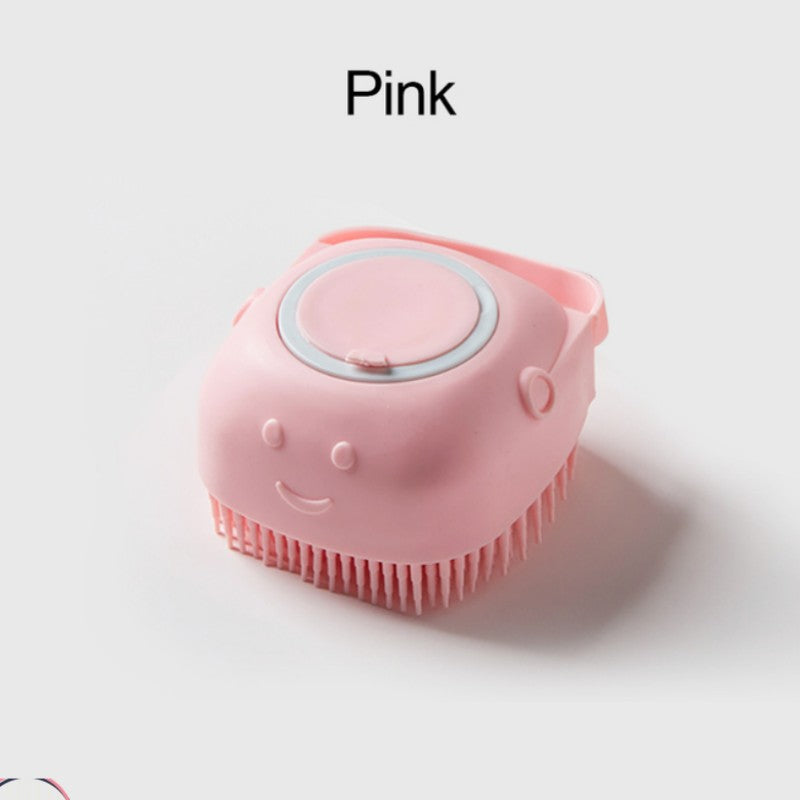 Soap-Dispensing Silicone Grooming Brush, for dogs and cats.