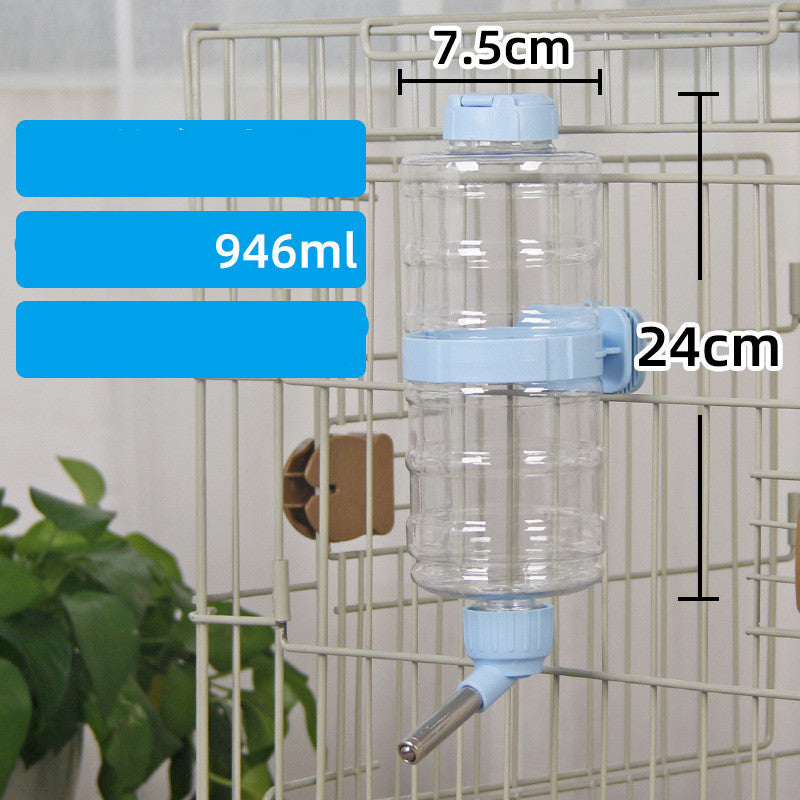 Hanging Water Bottle with Steel Faucet, for dogs and cats.