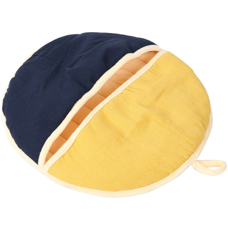 Semi-Enclosed Cotton and Linen Pet Nest, 55 by 60 cm, for dogs and cats.