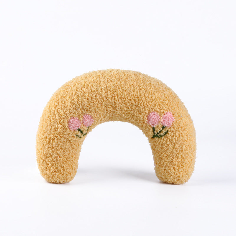 Soft U-Shaped Plush Pillow for Cats to Curl Up In