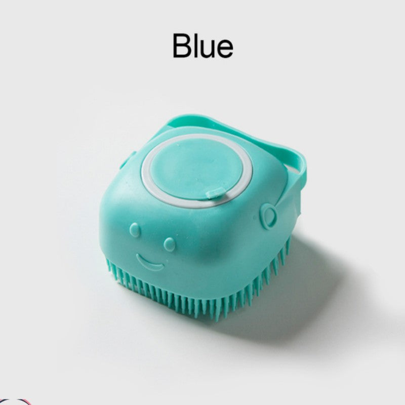 Soap-Dispensing Silicone Grooming Brush, for dogs and cats.