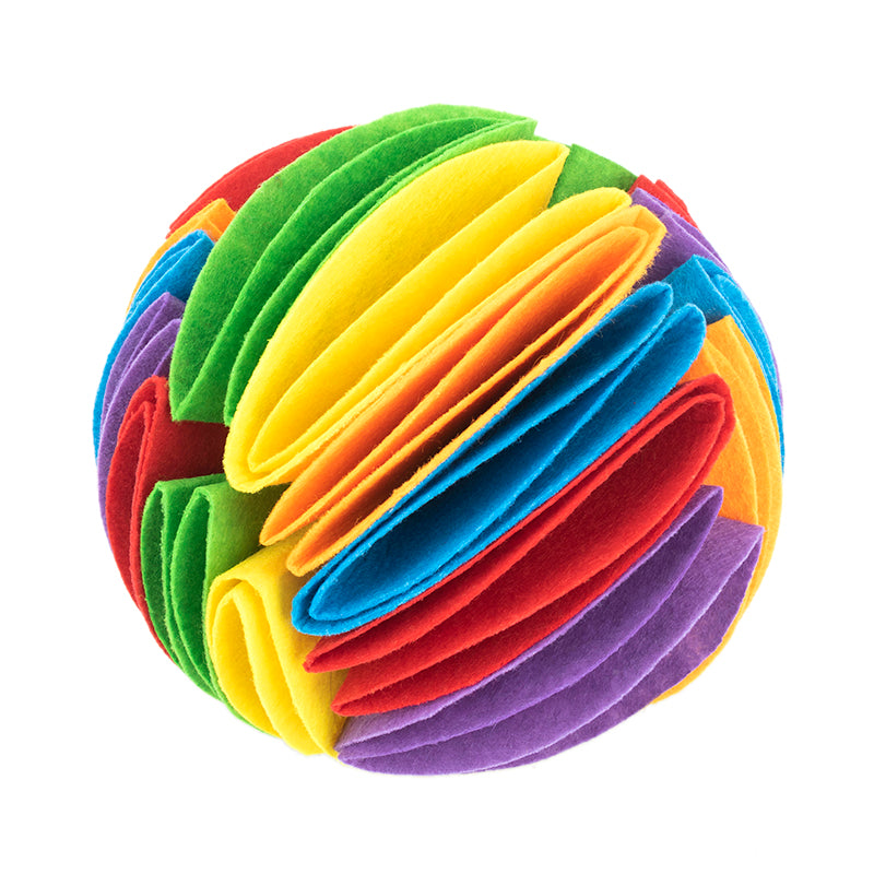 Foldable Snuffle Ball Feeding Toy, for dogs and cats.