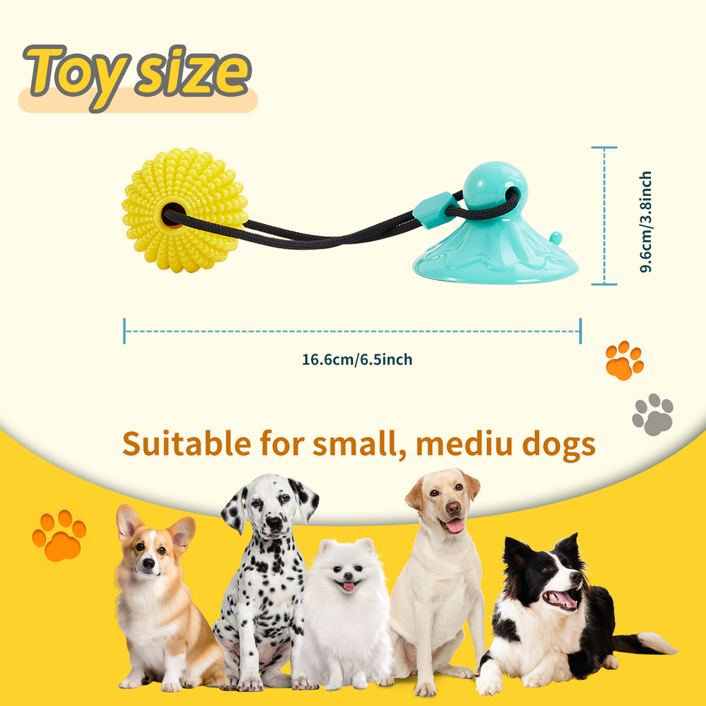 Corn-Textured Suction Cup Chew and Tug Toy, for dogs.