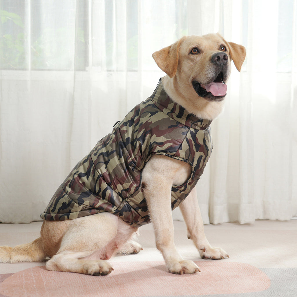Thickened Camouflage Jumpsuit, for dogs.
