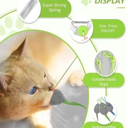 Interactive Electric Mouse Door Holder Toy for Cats - Colorful & Automated – in use