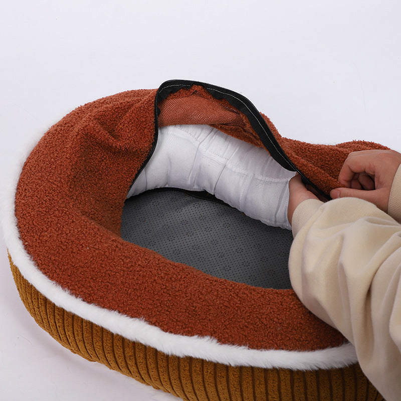 New Autumn-winter Pet Bed - Cute, Soft, Comfortable, Detachable, Thick And Warm Plush Cushion Products For Pets