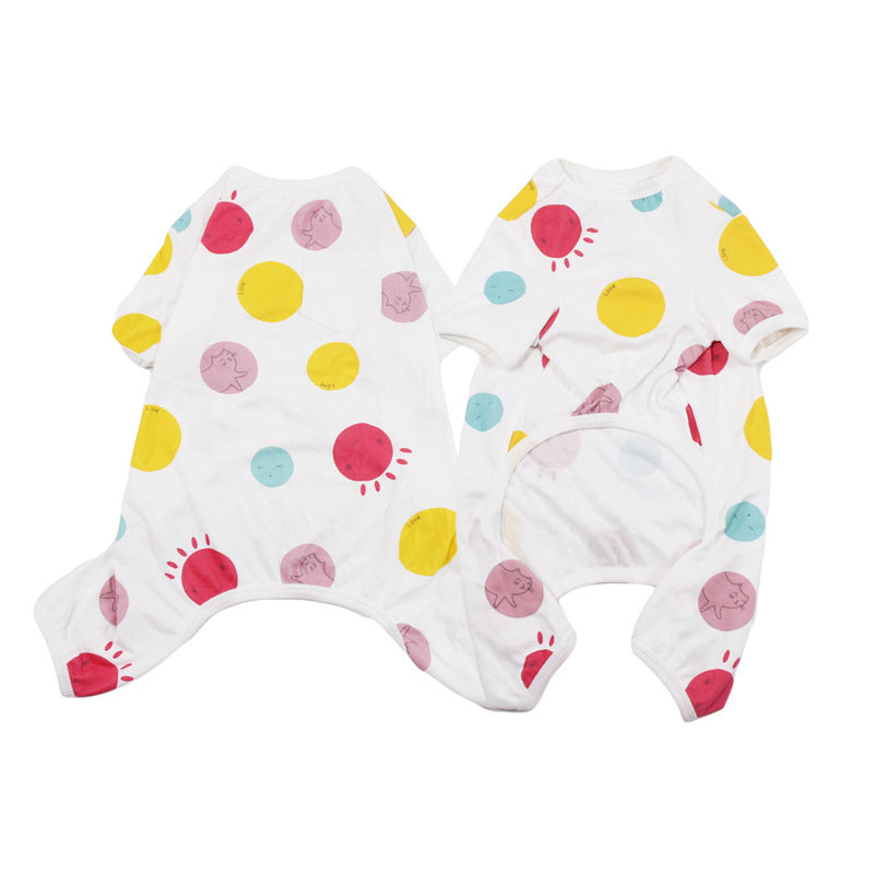 Cotton Pajamas for Small and Medium Dogs, XS to 2XL, for dogs.