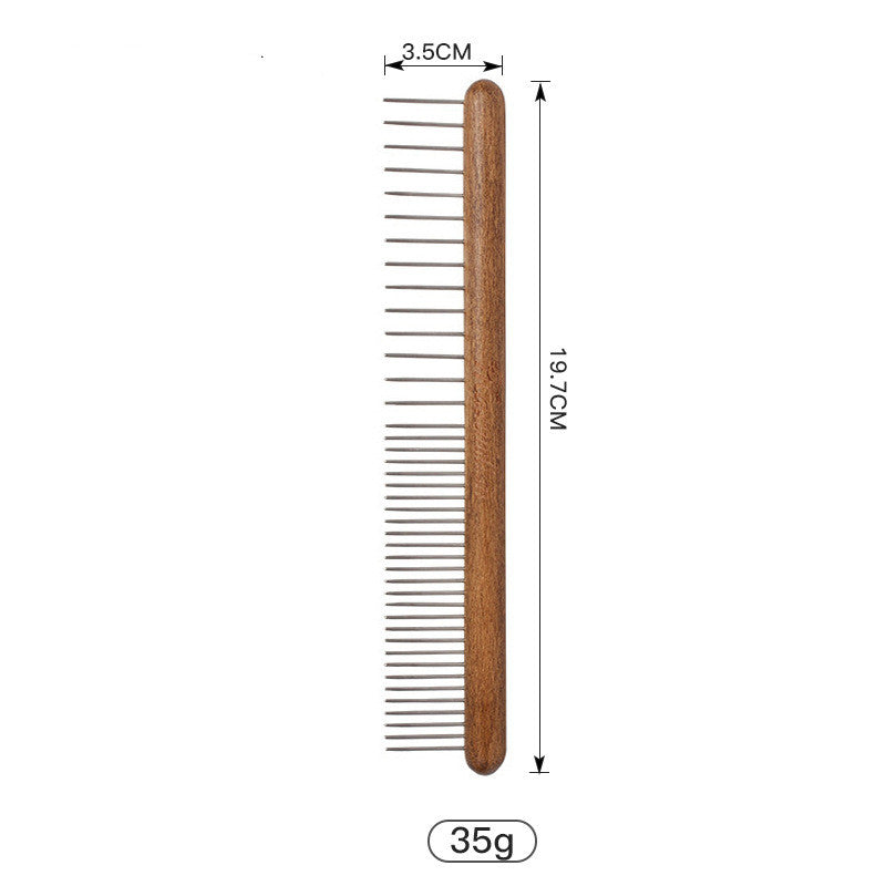 Solid Wood Antique-Style Grooming Comb, for dogs and cats.