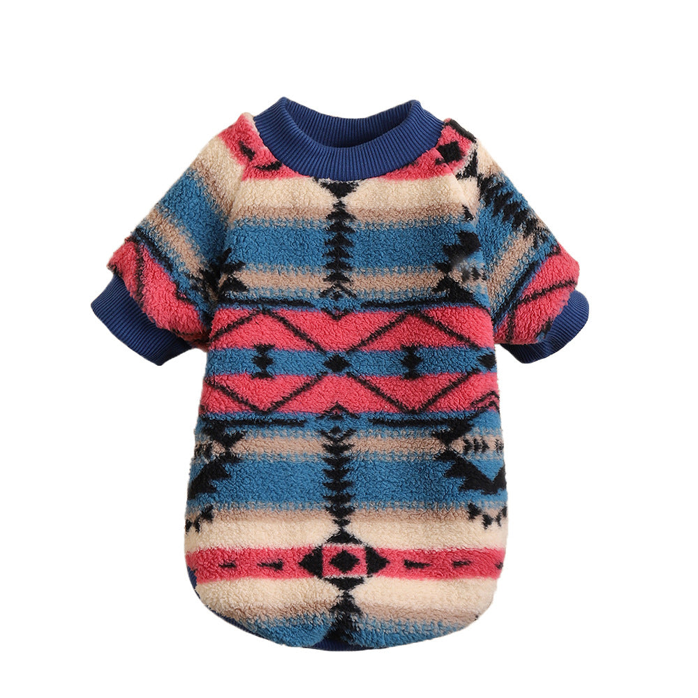 Striped Fleece Pullover Sweatshirt, for dogs.