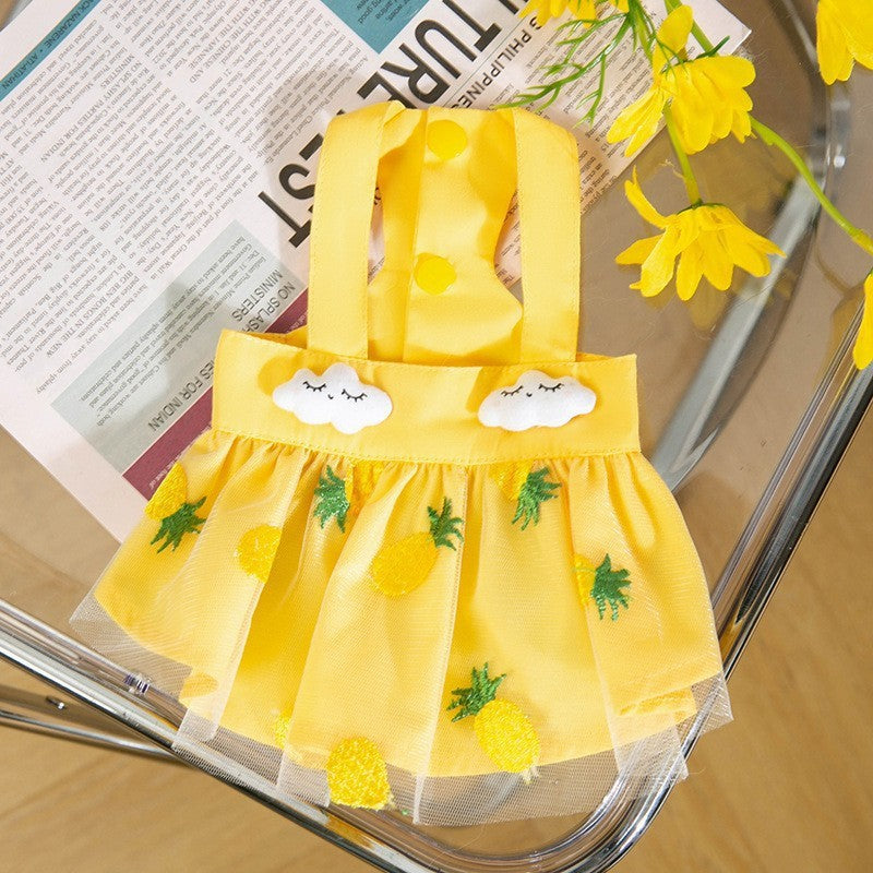 Mesh Strap Dress with Strawberry Print, for dogs.