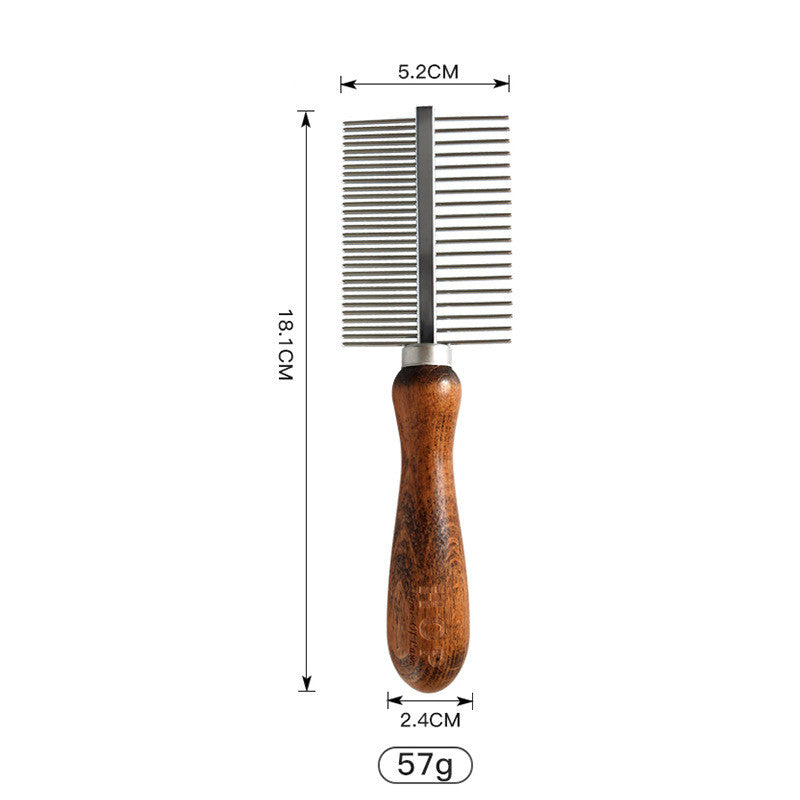 Solid Wood Antique-Style Grooming Comb, for dogs and cats.