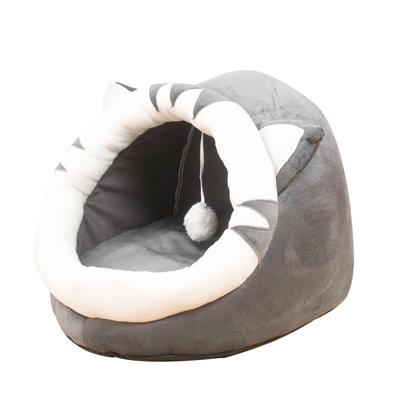 Closed Cave Bed Keeps Small Dogs Warm in Winter, for dogs.