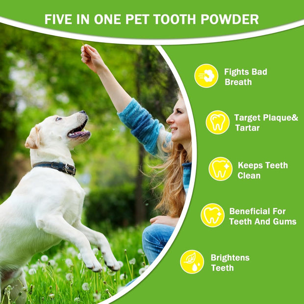 Pet Dental Powder – Freshens Breath & Protects Gums Daily – features