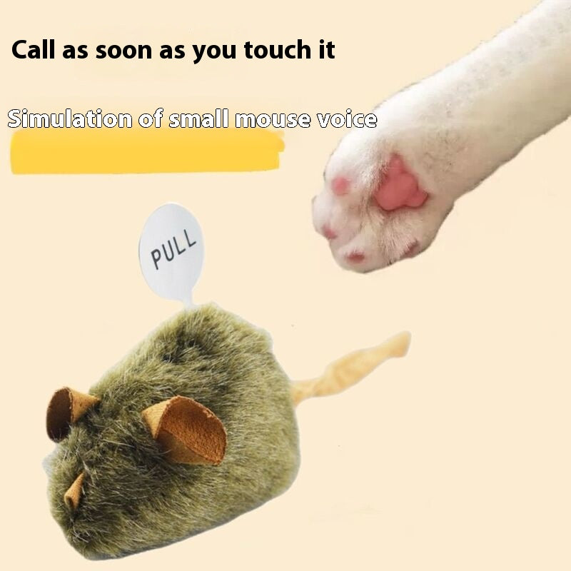 Plush Mouse Toy with Simulated Sound, for cats.