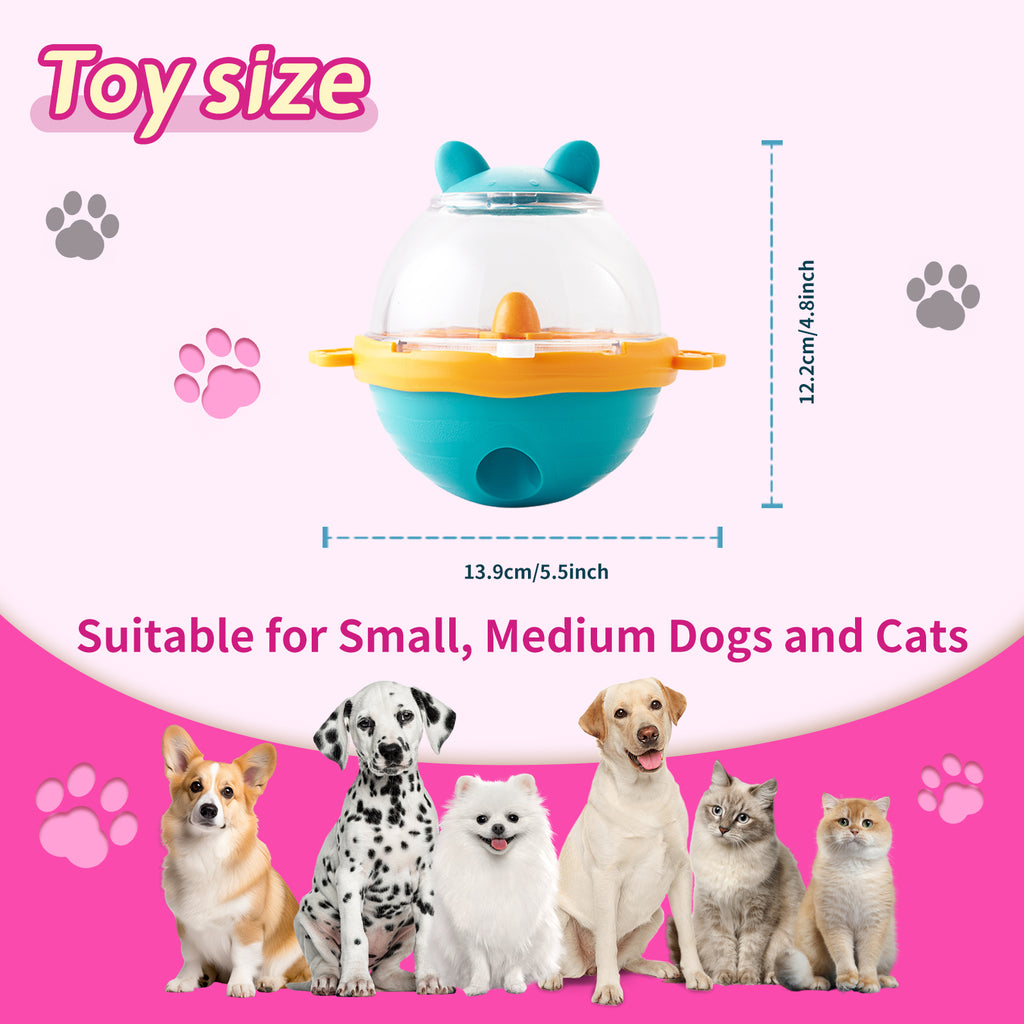 Treat Dispensing Rolling Ball, for dogs and cats.