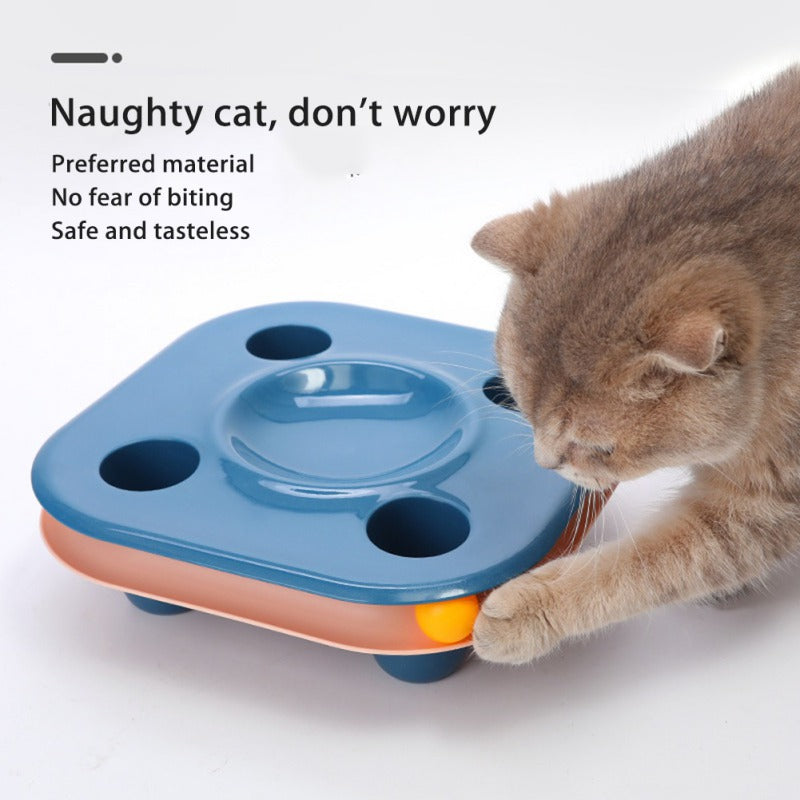 Track Toy Cat Food Bowl with Curved Corners, for cats.