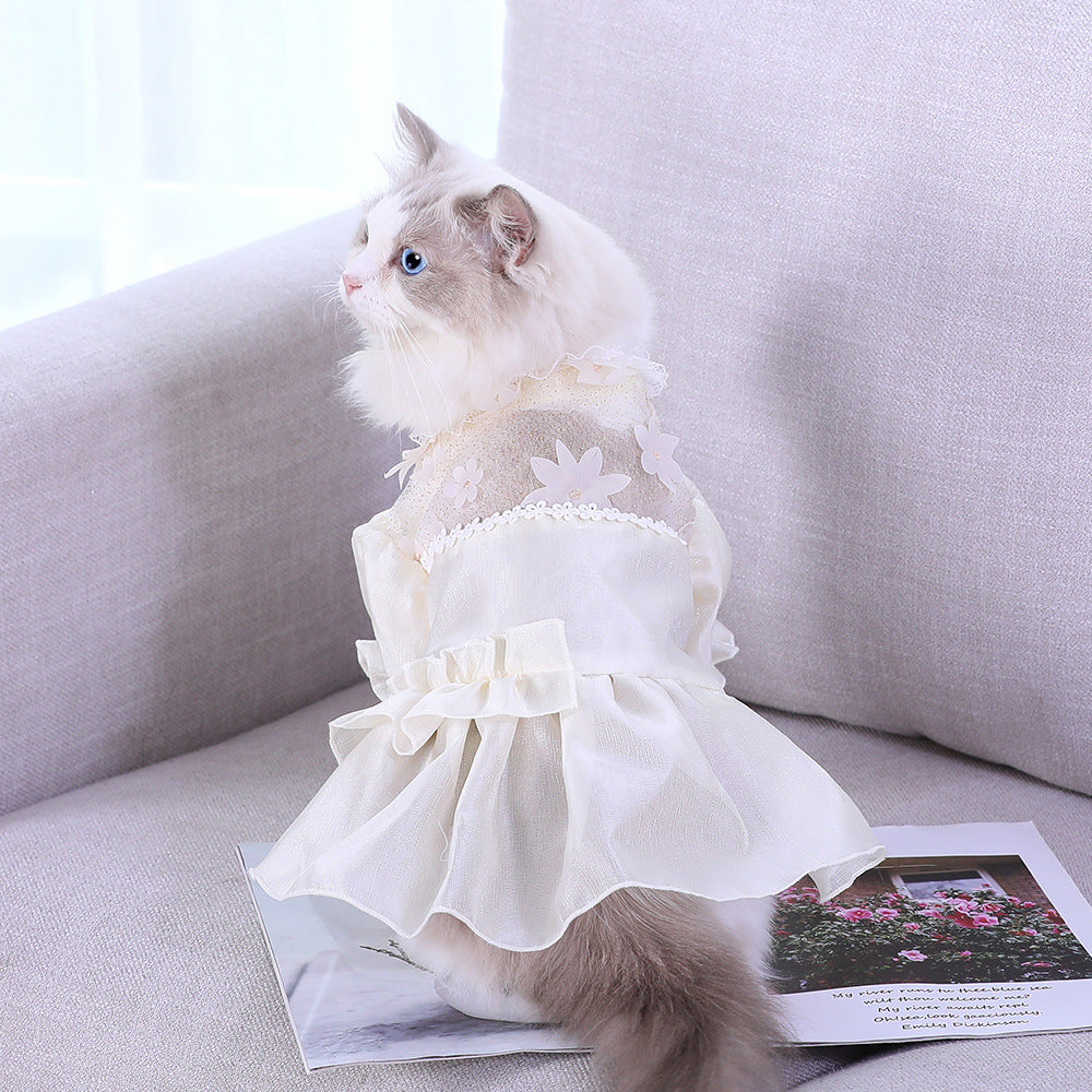 3D Flower-Trim Skirt, for cats.