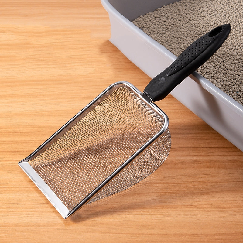Fine-Mesh Stainless Steel Litter Scoop, for cats.