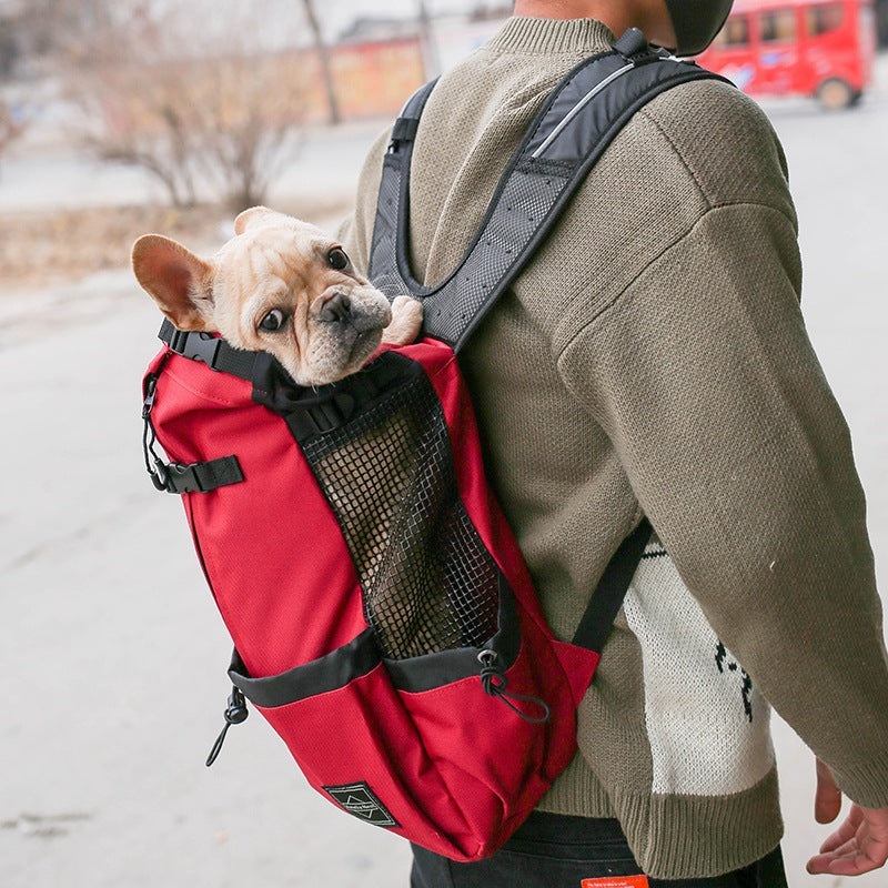 Double Shoulder Travel Backpack Carrier for Small Dogs