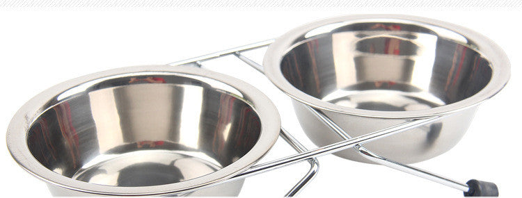 Stainless Steel Pet Bowl Set with Non-Slip Stand, for dogs and cats.