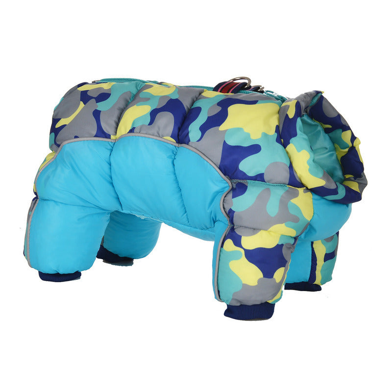 Cotton-Padded Four-Leg Winter Jacket, for dogs.