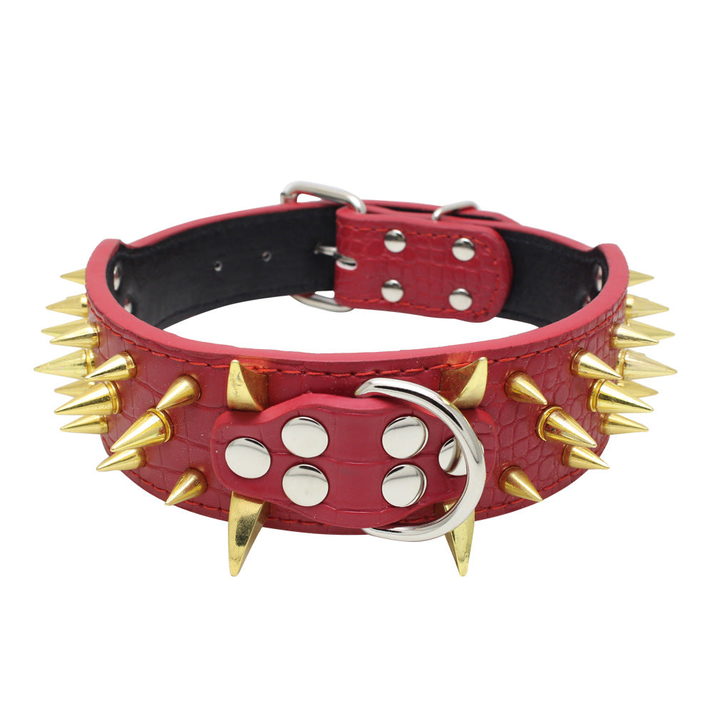 Rivet-Studded PU Leather Collar, for dogs and cats.