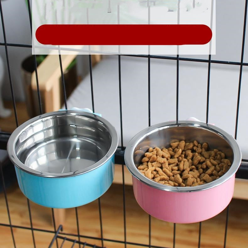 Stainless Steel Hanging Bowl for Dog and Cat Cages