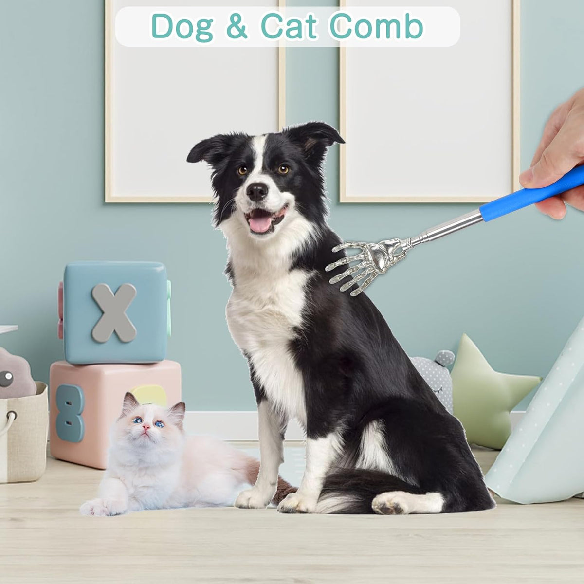 Retractable Wand Toy and Comb for Playful Cats, for cats.