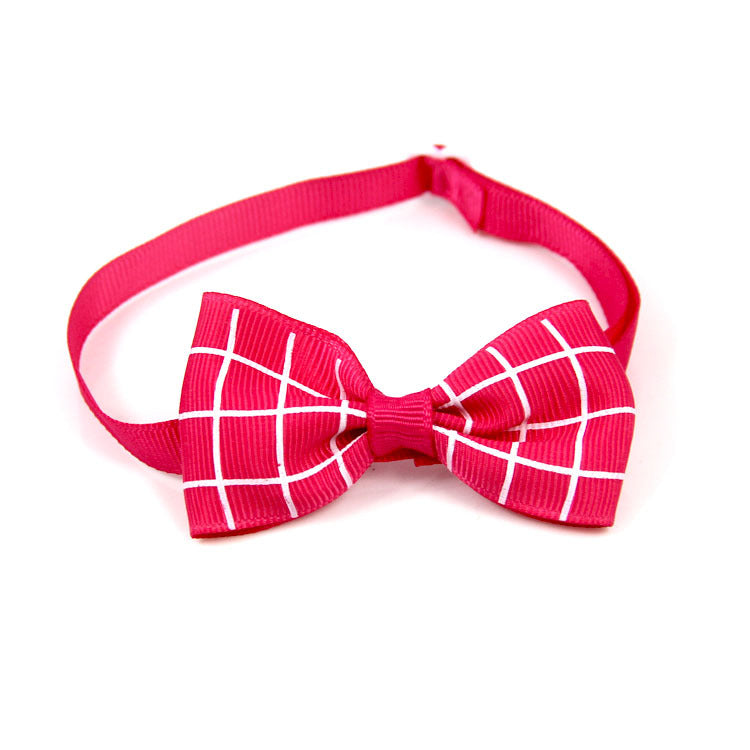 Plaid Bow Tie Collar Accessory for Dogs and Cats